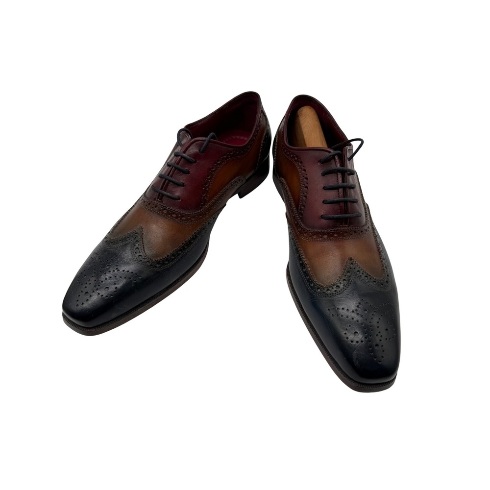 Paul Parkman Wingtip Oxfords Mens 46 Multi Color Excellent Leather Brogue Shoes - Picture 10 of 11